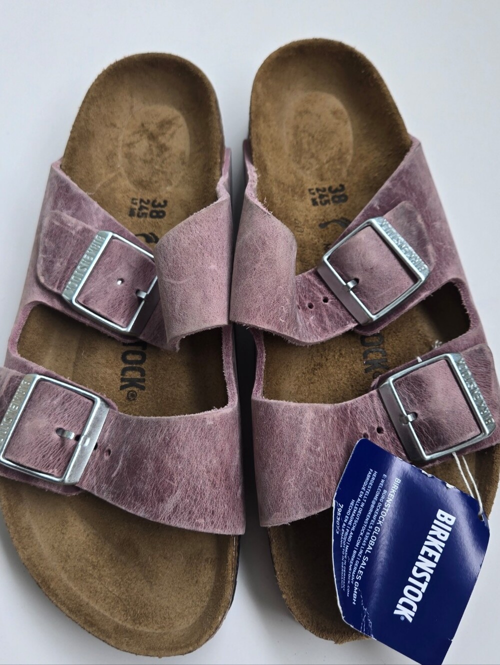 NEW Birkenstock Arizona Purple Leather Sandals